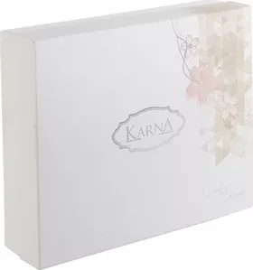 Фото №0 Комплект постельного белья Karna Евро, бамбук/хлопок, Ruya (3092/CHAR004) Коричневый