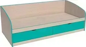Кровать Сильва НМ 008.63-01 рико дуб девонширский/аква