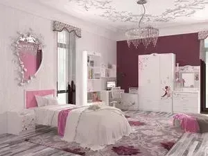 Кровать ABC-KING -классика Фея розовая кожа/стразы Сваровски 190x90 без ящика