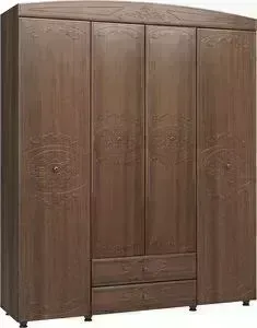 Шкаф комбинированный Олимп Каролина дуб кальяри/ПВХ дуб шеппи/осн. 4-х дверный