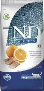 Сухой корм Farmina ND Adult Cat Ocean Herring Orange c сельдью и апельсином для взрослых кошек 10кг