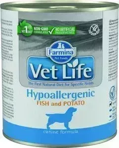 Консервы Farmina Vet Life Hipoallergenic Canine Fish Potato диета с рыбой и картофелем при пищевой аллергии для собак 300г