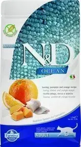 Сухой корм Farmina ND Adult Cat Ocean Herring, Pumpkin Orange c сельдью, тыквой и апельсином для взрослых кошек 1,5кг