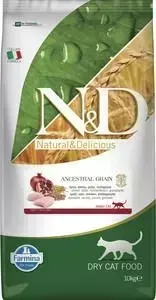 Сухой корм Farmina ND Adult Cat LG Chicken Pomegranate низкозерновой с курицей и гранатом для кошек 10кг
