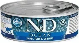 Консервы Farmina ND Adult Cat Ocean Tuna, Cod Shrimp с тунцом, треской и креветками для взрослых кошек 80г