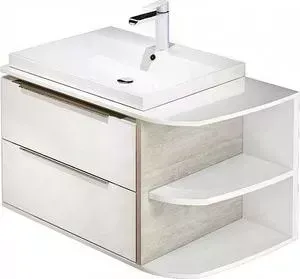 Тумба с раковиной IDDIS с Calipso 80 белый/дерево, полки справа (CAL80WRi95, 0066000i28)