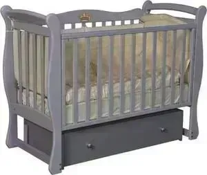 Кроватка детская Антел Julia (1) автостенка, универсальный маятник. закрытый ящик серый Julia (1)