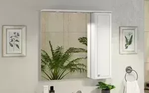 Зеркальный шкаф Comforty Сочи 84 белый глянец, с подсветкой, правый (3132119)