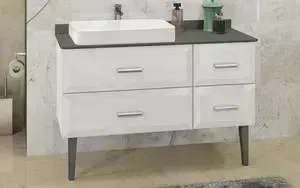 Тумба с раковиной Comforty с и столешницей Империя 80 белый глянец (4142360)