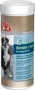 Пивные дрожжи 8in1 Excel Brewer&s Yeast for Large Breed забота о коже и шерсти для собак крупных пород 80таб