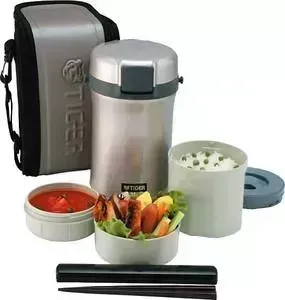 Термос Tiger для еды с контейнерами LWU-B170 Warm Silver