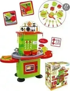 Игровой набор Mochtoys Кухня 78см с столиком,светом и звуком+27 предметов