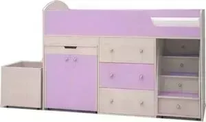 Кровать Ярофф чердак Малыш 80x180 дуб молочный/ирис