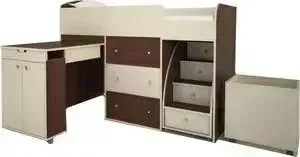 Кровать Ярофф чердак Малыш 80x180 дуб молочный/бодего темный