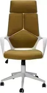 Кресло офисное NORDEN IQ white plastic-mustard белый пластик/горчичная ткань