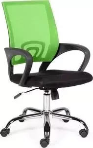 Кресло офисное NORDEN Спринг green-black база хром/зеленая сетка/черная ткань