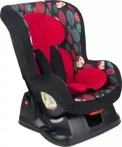 Автокресло Leader Kids 0-18 кг RALLY II, цвет Leaf Red красный+принт деревья