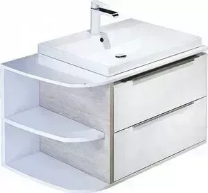 Тумба под раковину IDDIS Calipso 80 белый/дерево, полки слева (CAL80W0i95)