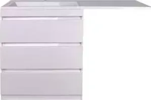 Тумба с раковиной Style line с Даллас 140L белая, над стиральной машиной (2000949233550, 2000949233543)
