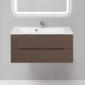 Тумба с раковиной BELBANGO с Marino 100 cioccolato opaco (MARINO-1000-2C-SO-CTO-P, BB1000/445-LV-MR-PR)