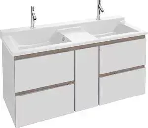 Тумба с раковиной JACOB DELAFON с Soprano 136x53,5x63,4 см, белый (EB1332-N18, EXJ112-00)