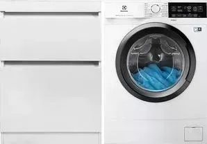 Стиральная машина ELECTROLUX с тумбой и раковиной PerfectCare 600 EW6S3R07SI Даллас 120 белая, напольная левая