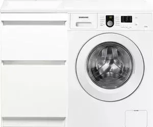 Стиральная машина SAMSUNG с тумбой и раковиной WF8590NLW8 Даллас 110 белая, напольная левая