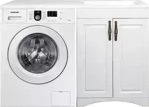 Стиральная машина SAMSUNG с тумбой и раковиной WF8590NLW8 Даллас Классик 120 белая, напольная правая