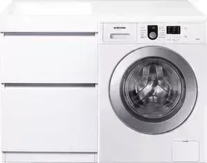 Стиральная машина SAMSUNG с тумбой и раковиной WF8590NLW9 Даллас 115 белая, напольная левая