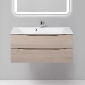 Тумба с раковиной BELBANGO с Marino 100 rovere grigio (MARINO-1000-2C-SO-RG-P, BB1000/445-LV-MR-PR)