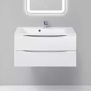 Тумба с раковиной BELBANGO с Marino 90 bianco opaco (MARINO-900-2C-SO-BO-P, BB900/450-LV-MR-PR)