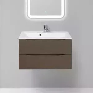 Тумба с раковиной BELBANGO с Marino 80 cioccolato opaco (MARINO-800-2C-SO-CTO-P, BB800/450-LV-MR-PR)
