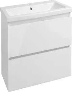 Тумба с раковиной Style line с Даймонд Люкс 60 белая (2000949102078, S-UM-COM60/1-w)