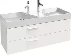 Тумба с раковиной JACOB DELAFON с Rythmik 119,5x45x42,4 см, белый блестящий (EB1305-G1C, EXM112-Z-00)