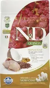 Сухой корм Farmina ND Dog GF Quinoa Skin Coat Quail Coconut Turmeric беззерновой с перепелкой киноа кокосом и куркумой для собак 800г
