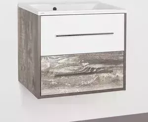 Тумба с раковиной Style line с Экзотик 65 бетон экзотик, белый глянец (4650134472288, 2000949230009)