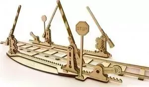 Конструктор Ugears 3D-пазл Переезд (с рельсами) (70014)
