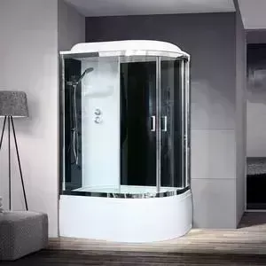 Душевая кабина Royal Bath BK6 120х80х217 стекло черное/прозрачное, левая (RB8120BK6-BT-CH-L)