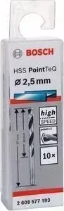 Сверло по металлу BOSCH 10шт HSS PointTeQ 2,5 мм (2.608.577.193)