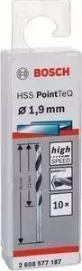 Сверло по металлу BOSCH 1.9мм 10шт HSS PointTeQ (2.608.577.187)