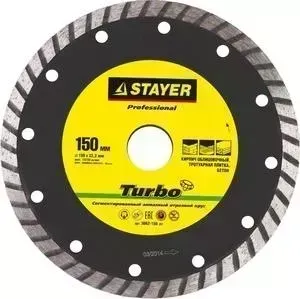 Диск алмазный STAYER Professional для УШМ 22,2х150 мм (3662-150z01)