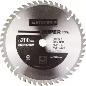 Диск пильный STAYER Super-Line 200х30мм 48Т (3682-200-30-48)