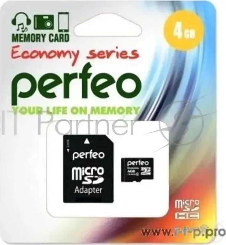 Флеш накопитель Micro SecureDigital 4Gb Perfeo PF4GMCSH10AES {MicroSDHC Class 10, SD adapter} VS (PERFEO) SDHC SD adapter