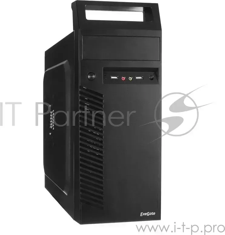 Корпус Minitower Exegate QA-406 <Black, черные шасси и БП XP600, 120mm,ATX, 3*SATA,2*USB, Audio>