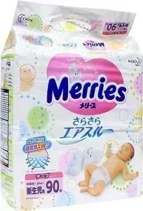 Подгузники MERRIES N/B до 5кг 90шт 4901301230782