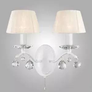 Бра EUROSVET 10058/2 белый с золотом/прозрачный хрусталь Strotskis