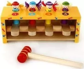 Деревянная игрушка Mapacha с молоточком Прыгающие клоуны (76540)