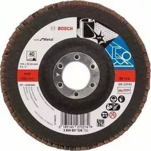 Круг лепестковый торцевой BOSCH 125х22.2мм K40 Best for Metal (2.608.607.326)