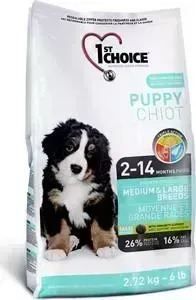 Сухой корм 1-ST CHOICE Puppy Growth Medium Large Breeds Chicken с курицей для щенков средних и крупных пород 2,72кг (102.305)