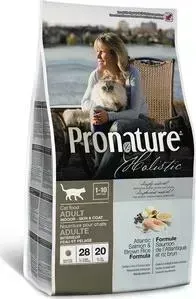 Сухой корм Pronature Holistic Adult Cat SkinCoat Atlantic Salmon Brown Rice с лососем и рисом для здоровья кожи и шерсти у кошек 5,44кг (102.2031): ха